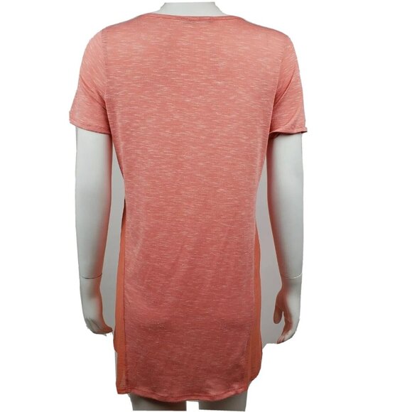 Papermoon Stitch Fix Top Womens Size M Medium Solid All Orange Coral Sheer Sides - Picture 3 of 5